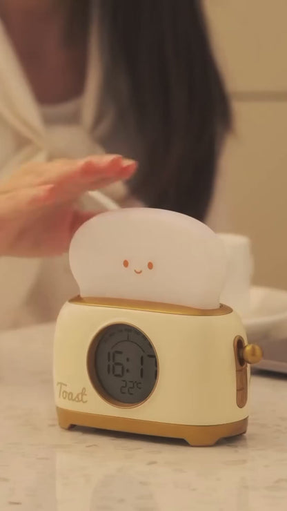 Kawaii Toaster Night Light Alarm Clock