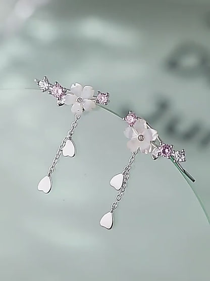 Cherry Blossom Drop Charm Earrings