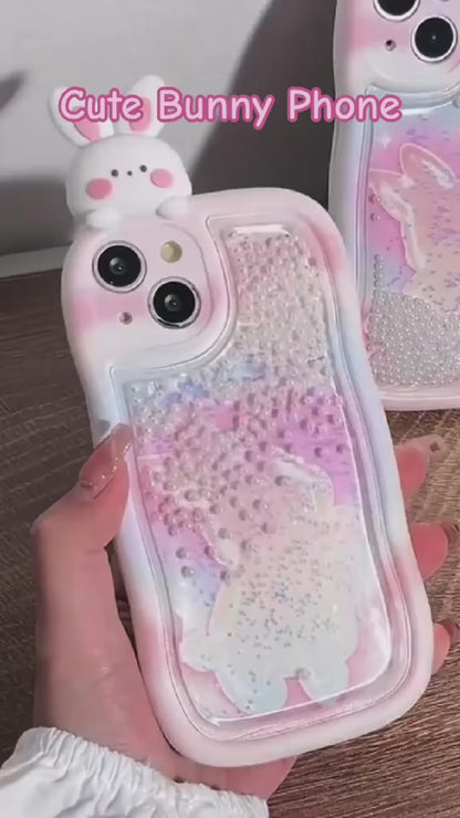 Pink Bunny Pearl Quicksand Case