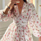 Spring Floral Long Sleeve Mini Dress