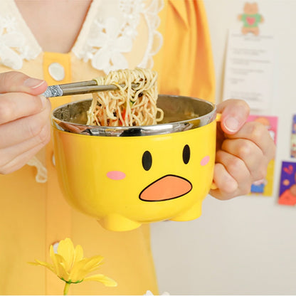 Kawaii Duck Ramen Bowl With Lid