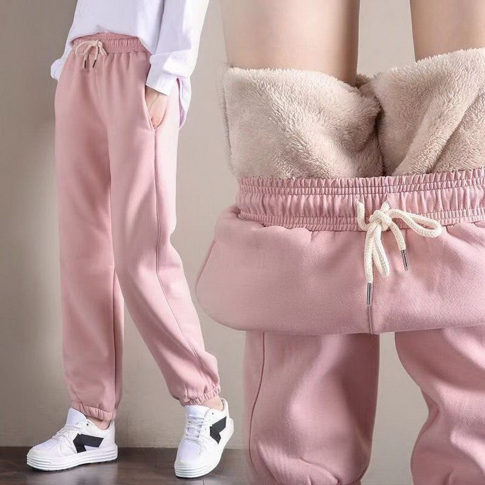 Cute Pink Fleece Lined Sweat Pants