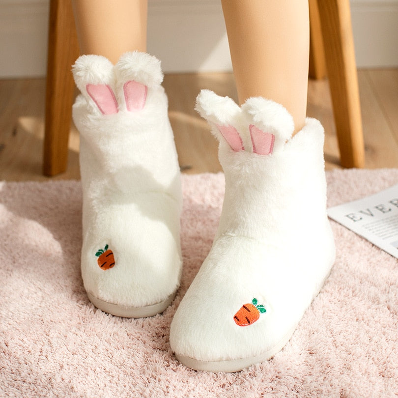 Kawaii Fluffy Bunny Indoor Boots