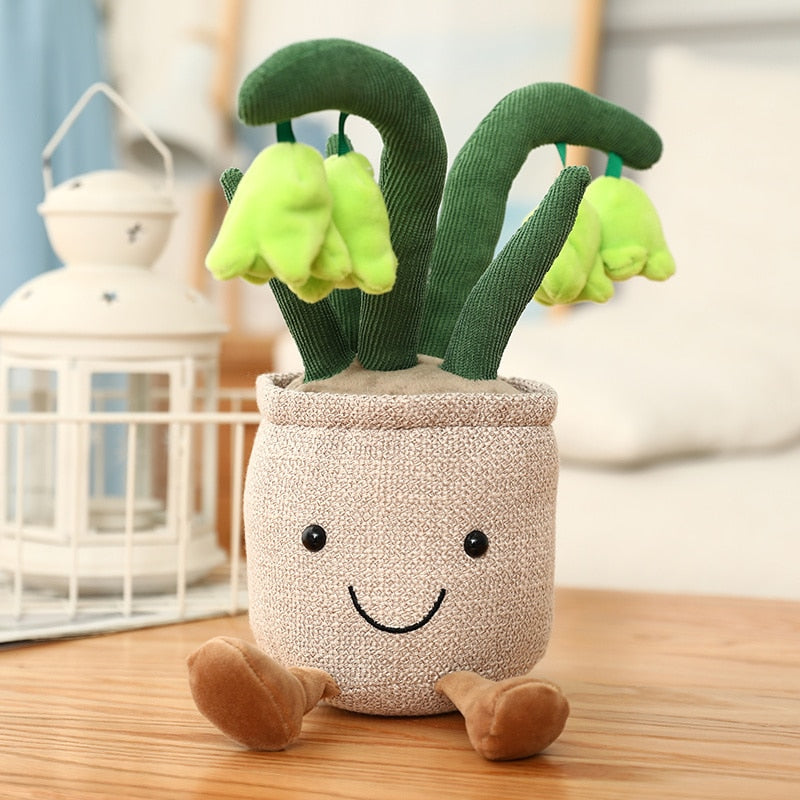 Kawaii Green Potted Lily Plushie