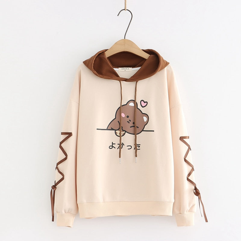 Kawaii Aesthetic Sweatshirts Pastel Striped Sweatshirt, Rainbow