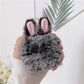 Kawaii Grey Plush Bunny Airpods Case