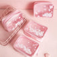 Kawaii Cherry Blossom Quicksand Cosmetics Bag