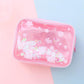 Pink Cherry Blossom Quicksand Cosmetics Bag