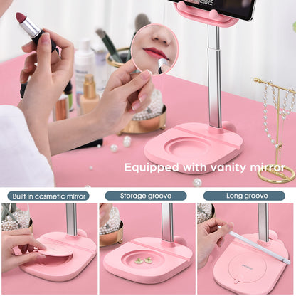 Kawaii Phone & Tablet Stand With Built in Mirror