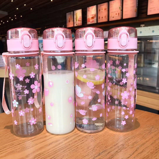 Kawaii Pink Cherry Blossom Water Bottles