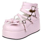Kawaii Pink Mary Janes Wedges