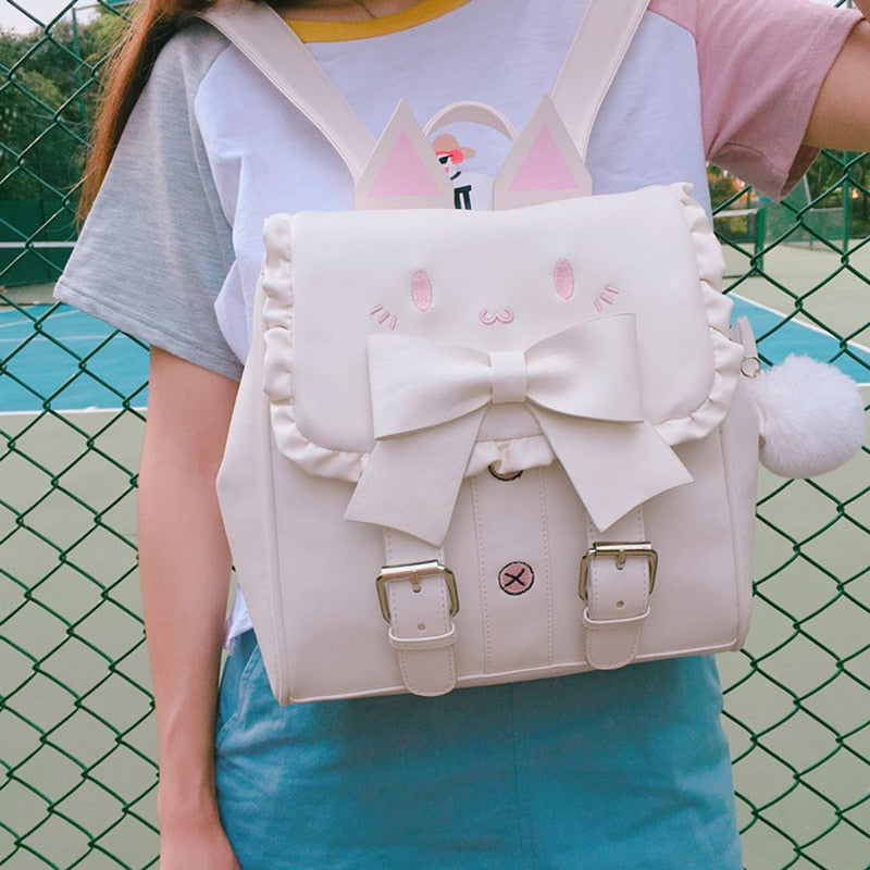 Kawaii White Neko Backpack