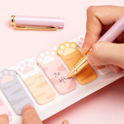 Writing on Kawaii Cat Paw Sticky Notes