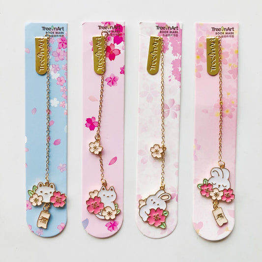 Kawaii Cherry Blossom Bunny Bookmarks