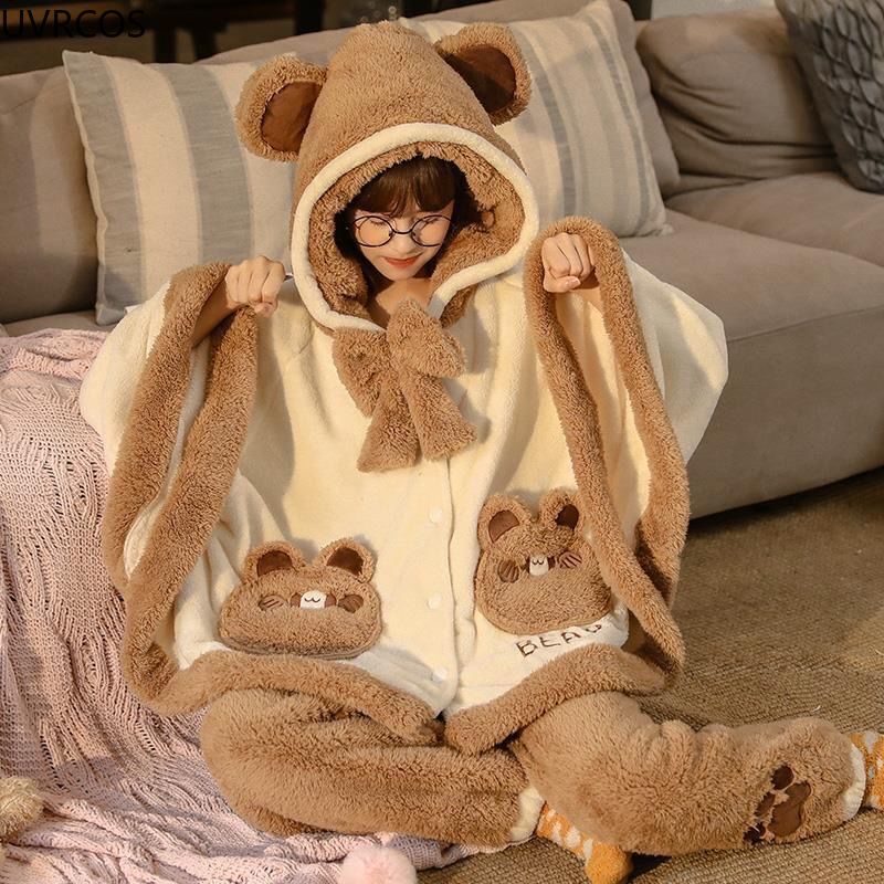 Kawaii Teddy Bear Cloak Pajamas