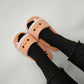 Model Wearing Boba Tea Slippers