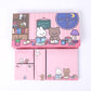 Kawaii Pink Bunny and Bear Sticky Notes Set