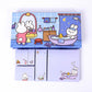 Kawaii Purple and Blue Bunny Sticky Notes Set