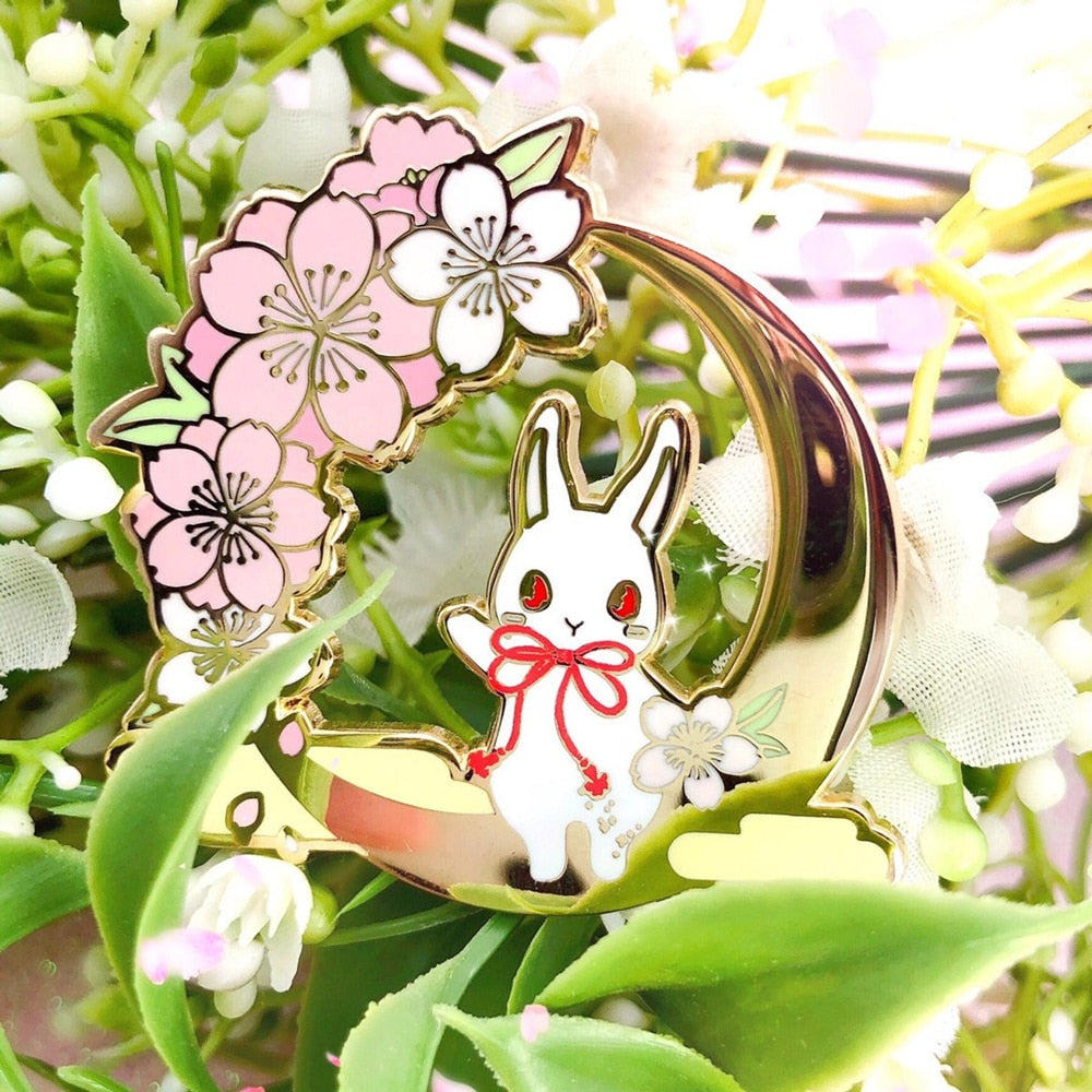 Kawaii Sakura Bunny Enamel Pin