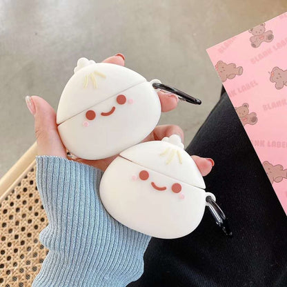 Hand Holding Kawaii Steamed Buns Airpods Cases