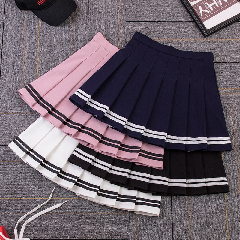 Kawaii High Waist Pleated Skirts