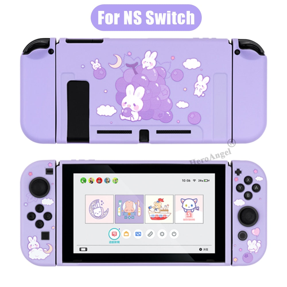 Pastel Purple Kawaii Products Grape Bunny Nintendo Switch Cover