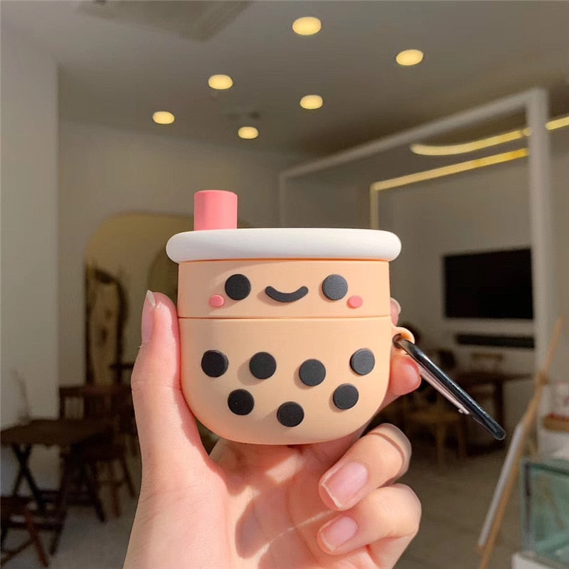 Hand Holding Boba Tea AirPods Case