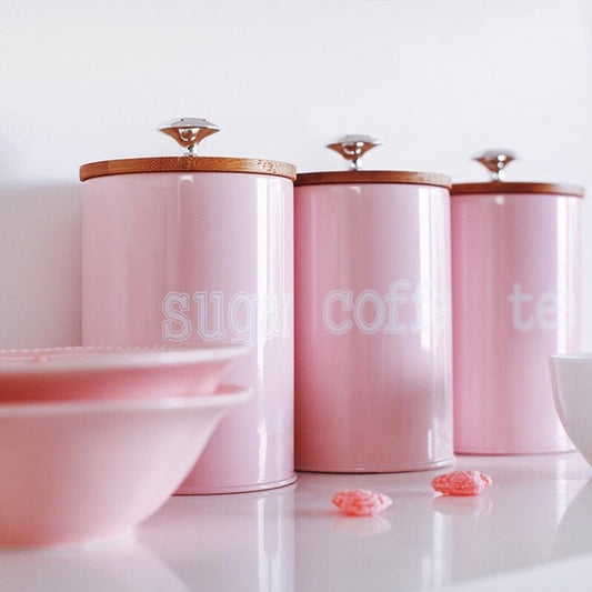 Pink Kitchen Storage Jars