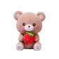 Kawaii Bear Plushie Holding a Strawberry