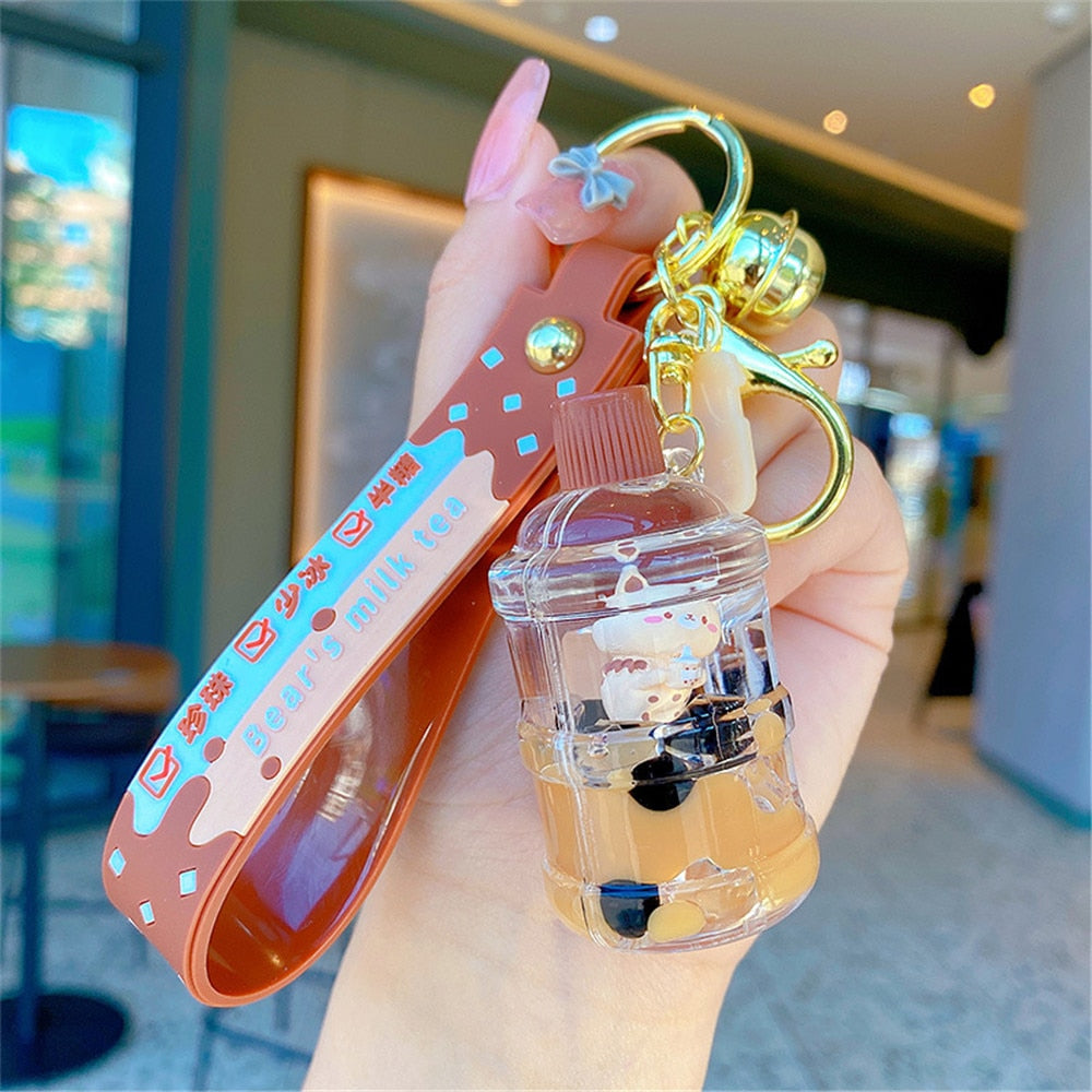 Kawaiii Boba Tea Bear Bottle Keychain