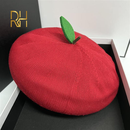 Kawaii Red Knit Fruit Beret Hat