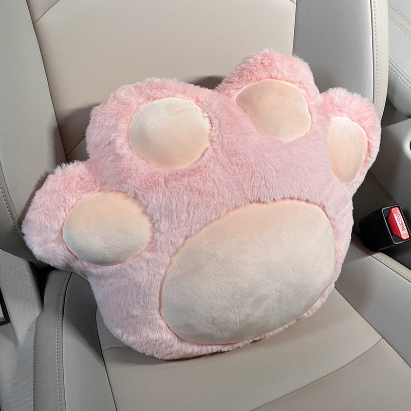 New Winter Plush Car Seat Cushion, 1pc Creative Cat Paw Design