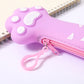 Kawaii Purple Cat Paw Pencil Case Zipper View