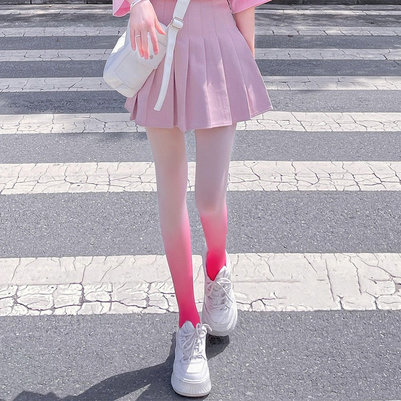 Kawaii Pink Color Gradient Pantyhose