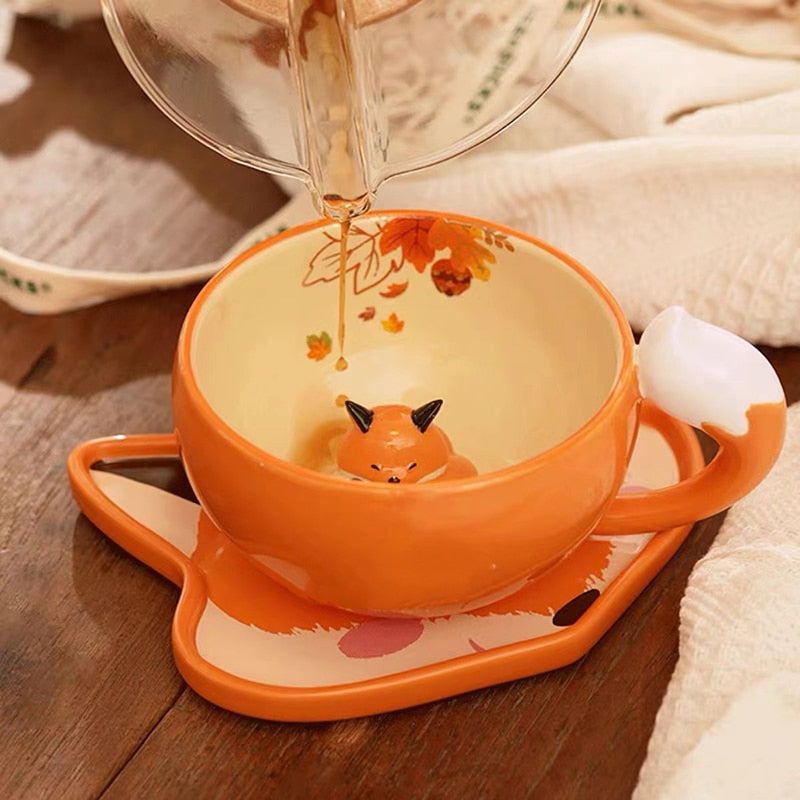 Kawaii Autumn Kitsune Mug