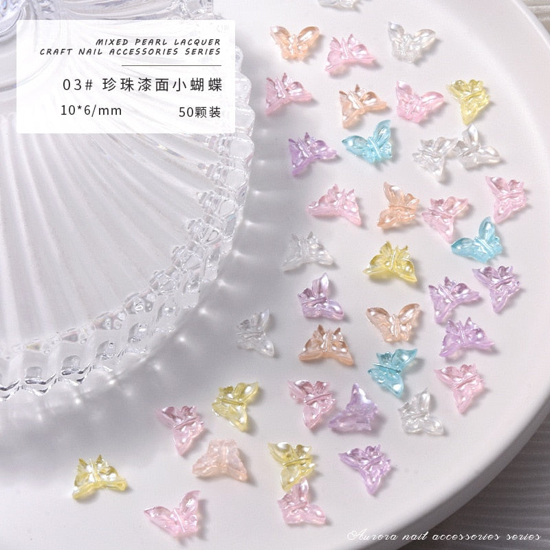 Kawaii Butterflies Shiny Pastel Nail Charms