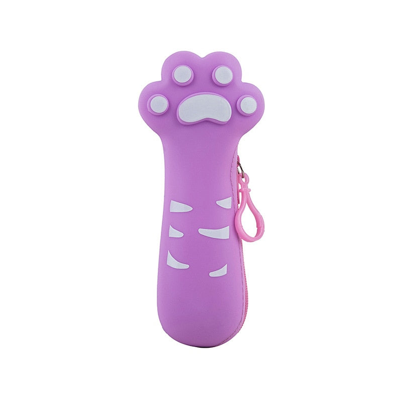 Kawaii Purple Cat Paw Pencil Case