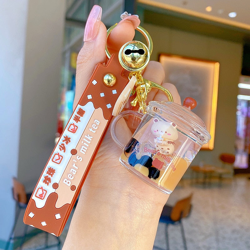 Kawaii Boba Tea Cup Bear Keychain