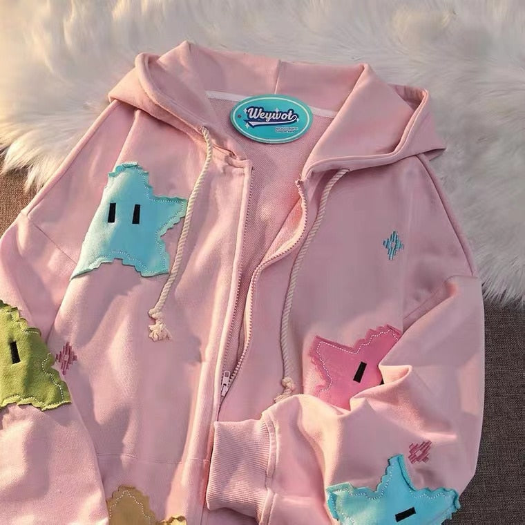 Kawaii Pink Game Star Hoodie