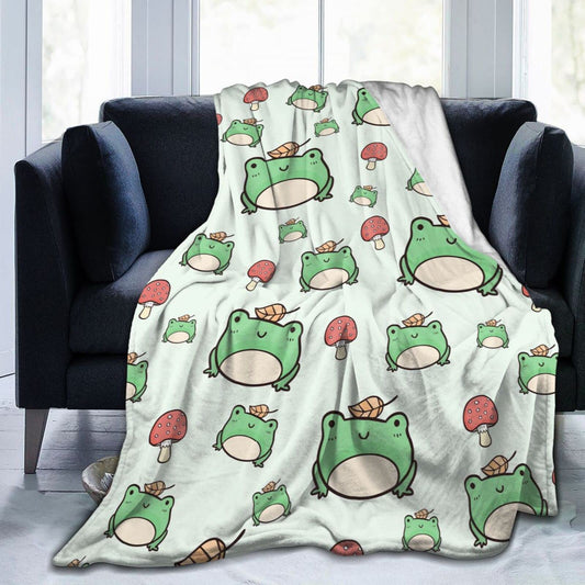 Kawaii Flannel Frog Blanket