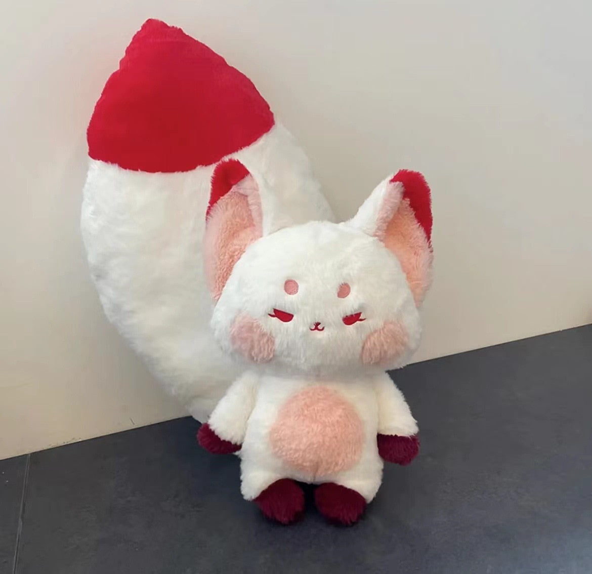 Kawaii White and Red Fox Plushie