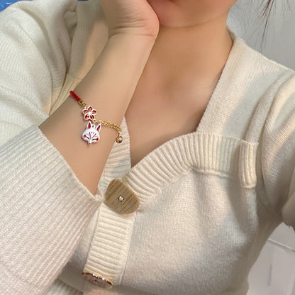 Model Wearing Kawaii Kitsune Fox Bracelet