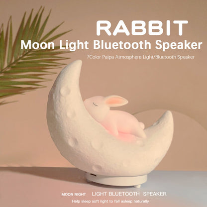 Kawaii Moon Bunny Night Light Speaker