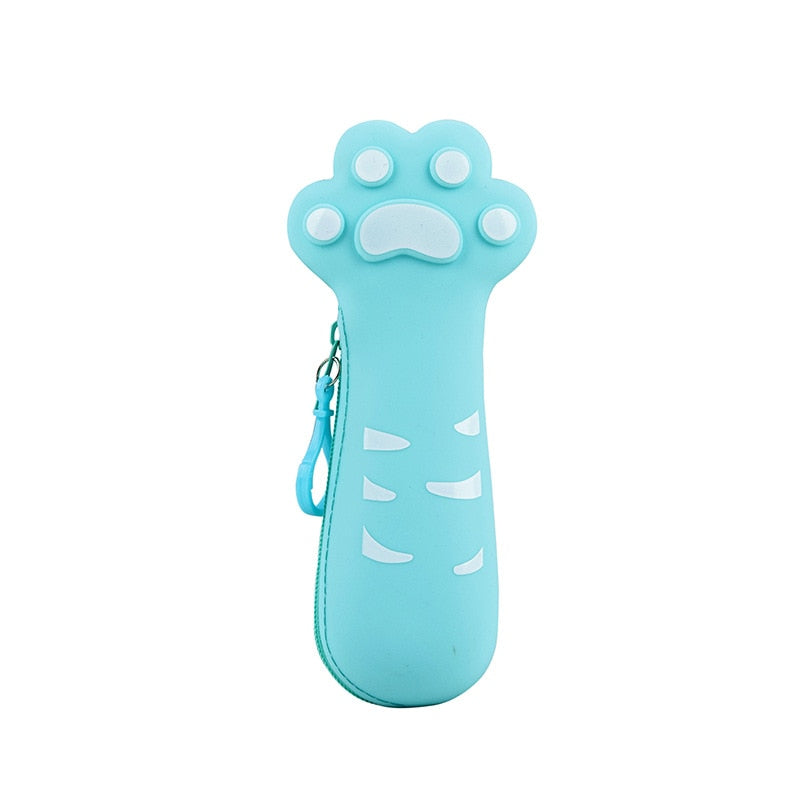 Kawaii Blue Cat Paw Pencil Case