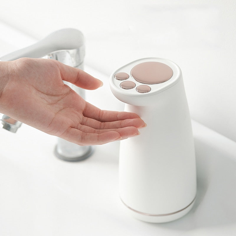 Kawaii White Cat Paw Automatic Soap Dispenser