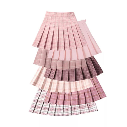 Kawaii Pink Pleated Mini Skirts