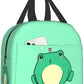 Bright Green Kawaii Frog Lunch Bag