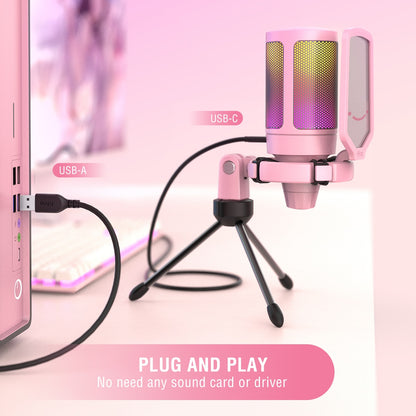 Kawaii Kawaii Pink Condenser Microphone USB Plug and Play