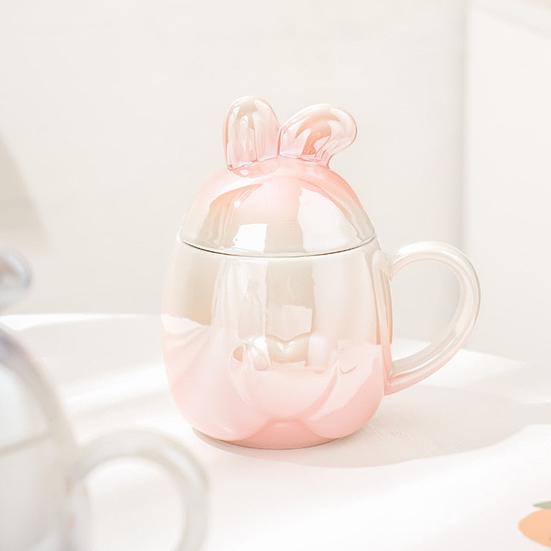 Kawaii Pink Shiny Bunny Ceramic Mug