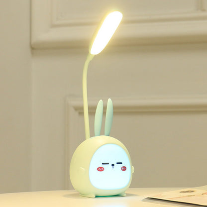 Kawaii Green Bunny Lamp Lit Up